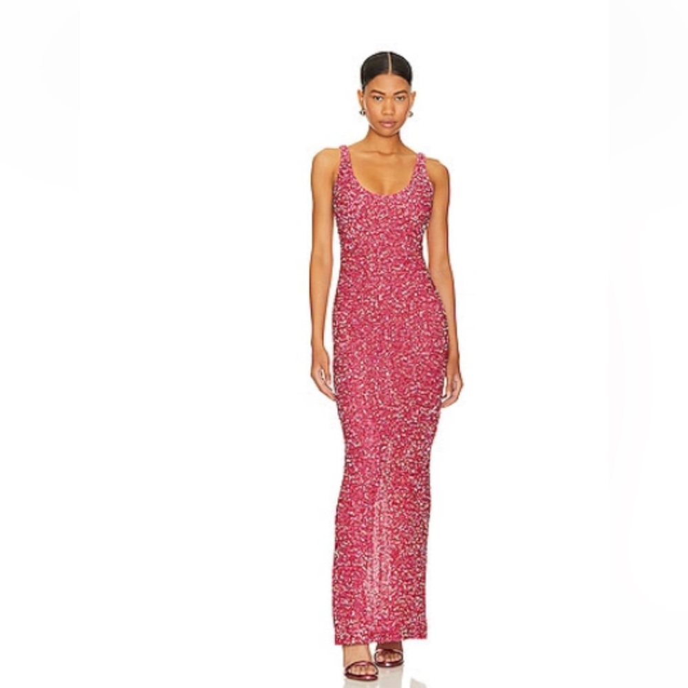 Elegant Pink Sleeveless Dress